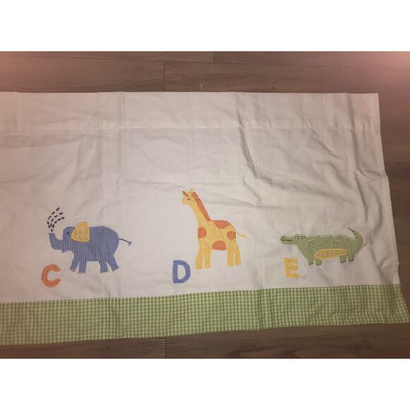 POTTERY BARN‎ KIDS Valance Nursery Window Curtain Animals ABC Applique 43.5"x18" - Picture 4 of 7